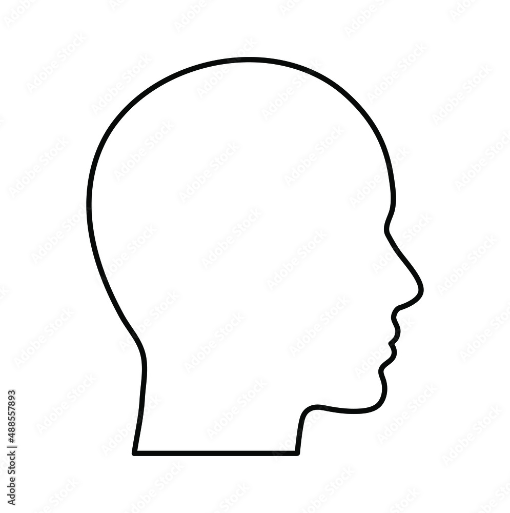 Outline of human head - Vector illustration. Head icon. Outline of human head - Vector illustration. Head icon.