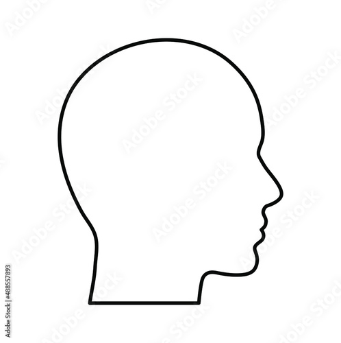 Outline of human head - Vector illustration. Head icon. © Maria