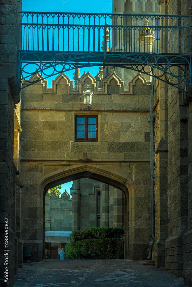 Vorontsov Palace in Crimea is a famous ancient tourist landmark in ...