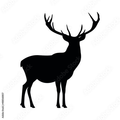 Black silhouette of a vector deer  deer icon in eps 10.