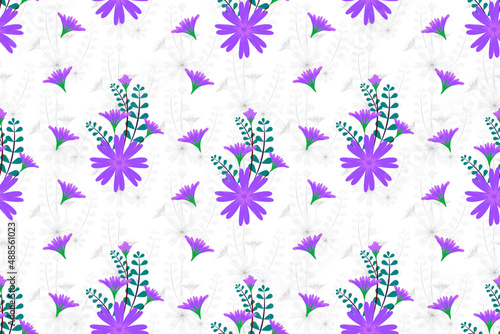 Floral seamless pattern design for fabric textile parapet decoration. Flower hand drawing nature botanical wallpaper. Trending colorful ornament prints vector illustrations background