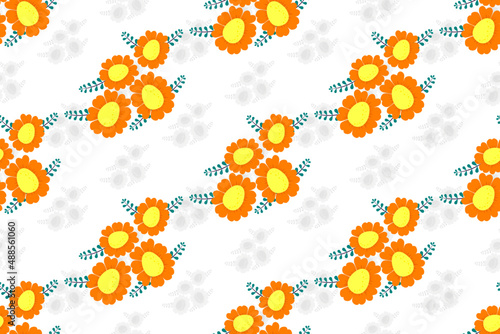 Floral seamless pattern design for fabric textile parapet decoration. Flower hand drawing nature botanical wallpaper. Trending colorful ornament prints vector illustrations background
