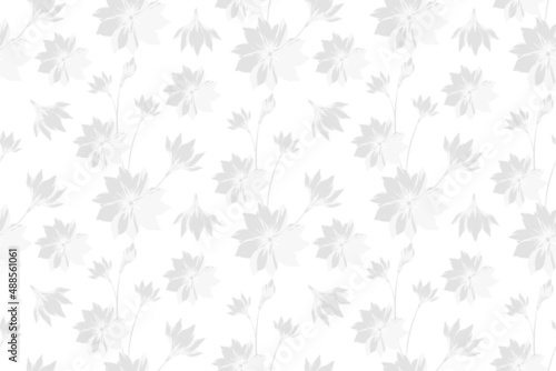 Floral seamless pattern design for fabric textile parapet decoration. Flower hand drawing nature botanical wallpaper. Trending colorful ornament prints vector illustrations background
