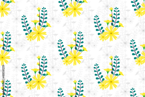Floral seamless pattern design for fabric textile parapet decoration. Flower hand drawing nature botanical wallpaper. Trending colorful ornament prints vector illustrations background