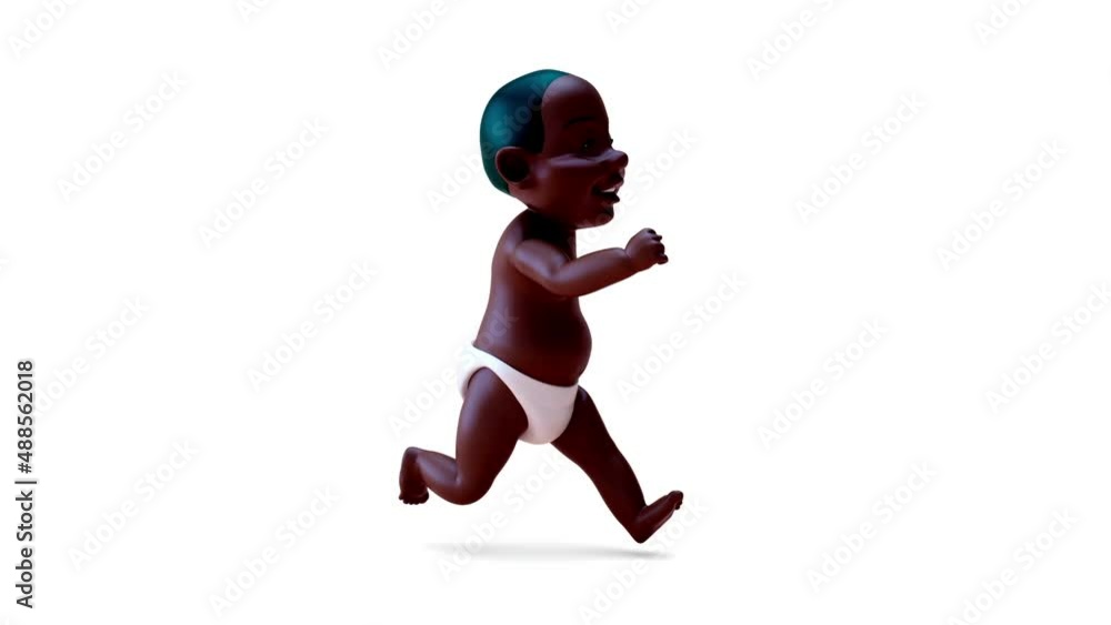 Fun 3D cartoon of an african baby Fun 3D cartoon of an african baby