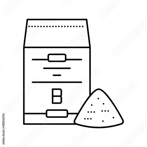 barley flour bag line icon vector illustration