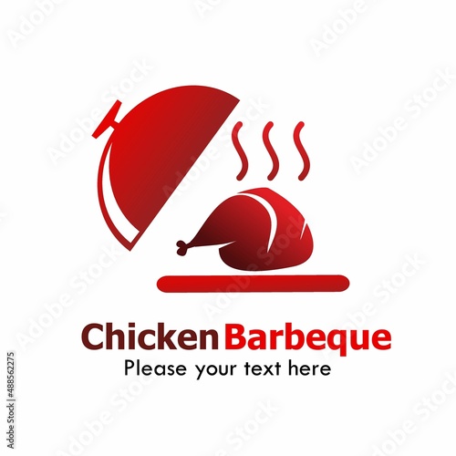 Chicken barbeque logo template illustration