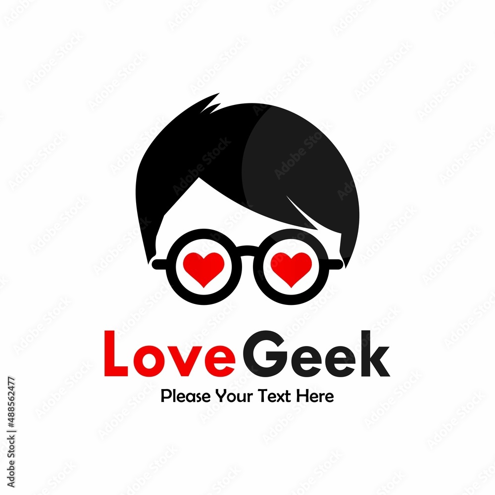 Love geek logo template illustration Love geek logo template illustration