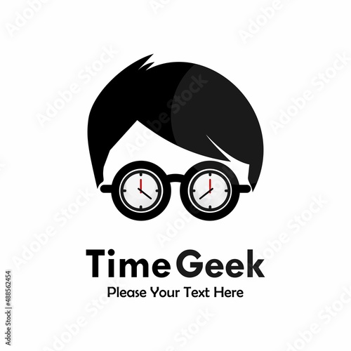 Time geek logo template illustration