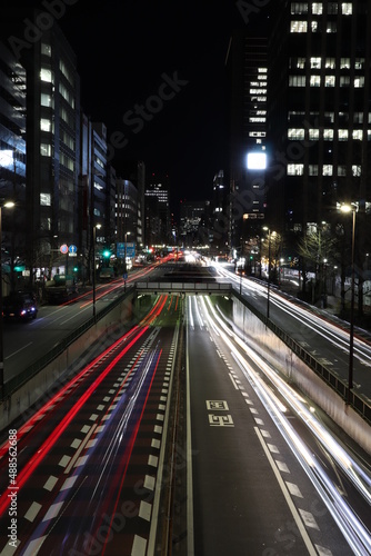 東京 歩道橋 夜景