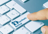 Synthetic Backup - Inscription on Blue Keyboard Key.