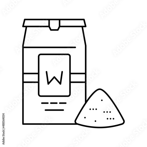 wheat flour package line icon vector illustration