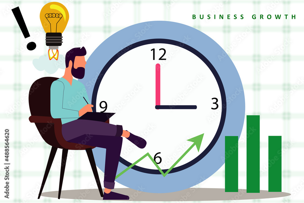 2d illustration business growth concept