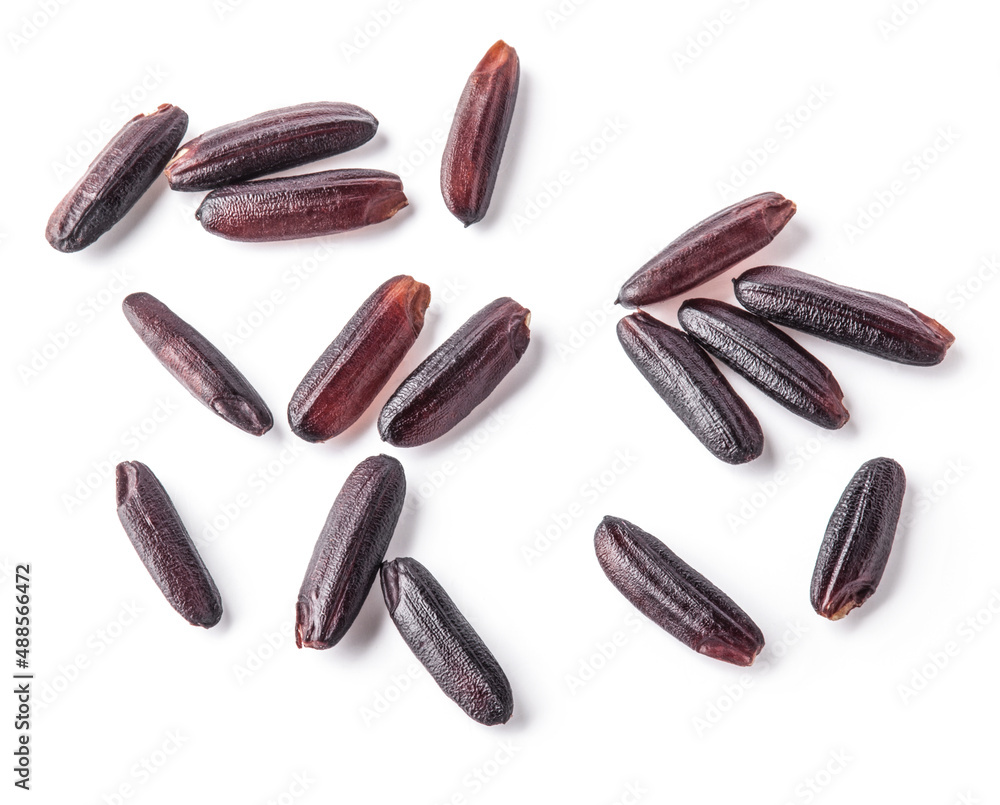 Black rice isolated on white background Black rice isolated on white background