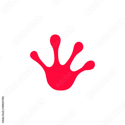 Frog paw print. Vector graphics. Symbol, logo illustration.