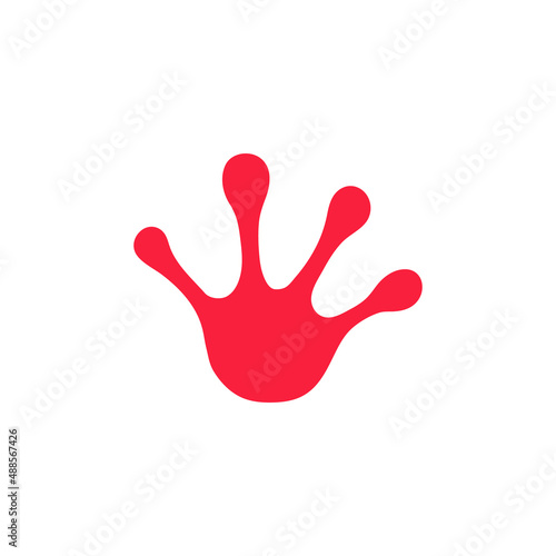 Frog paw print. Vector graphics. Symbol, logo illustration.
