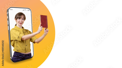 Woman with book. Concept ap...