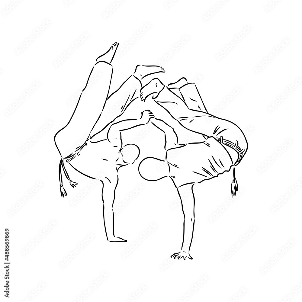Capoeira Icon Silhouette Illustration. Dance And Sport Brazilian Vector ...