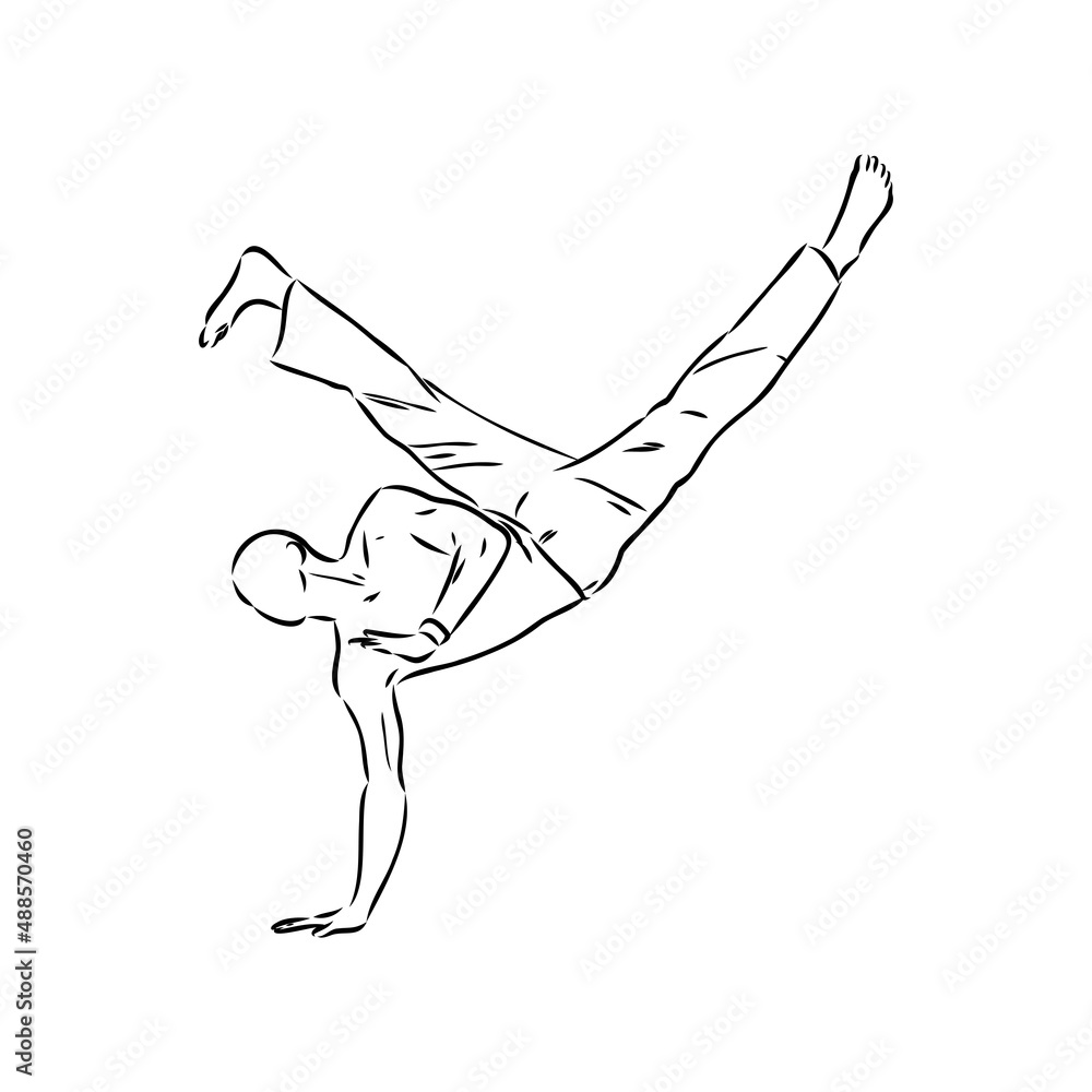 Capoeira Icon Silhouette Illustration. Dance And Sport Brazilian Vector ...