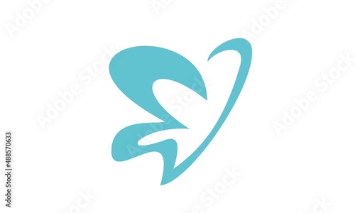 blue butterfly vector logo