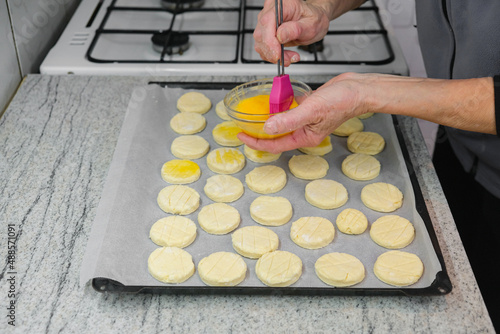 Making small breads. Homemade pastry.