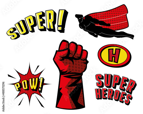 superhero comic pop art