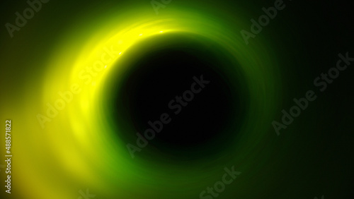 Bright abstract background with leaks. Blurred lighting tunnel. Magic portal. Vivid sphere lens