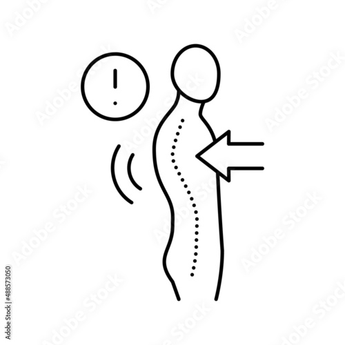 kyphosis disease line icon vector illustration
