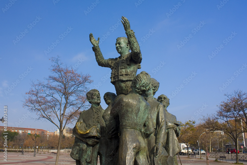 Monument to Antonio Bienvenida near Plaza de Toros de Las Ventas in Madrid, Spain	