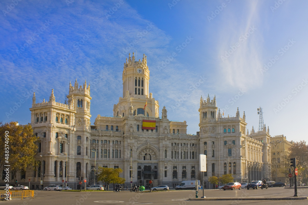 Cibeles Palace (Communications Palace) at the Plaza de Cibeles in Madrid, Spain	
