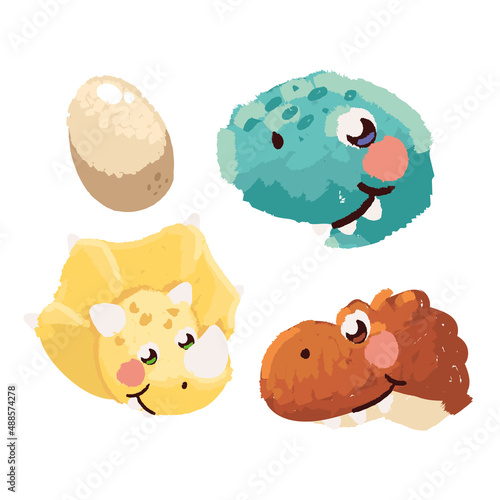 cute dinosaurs and egg