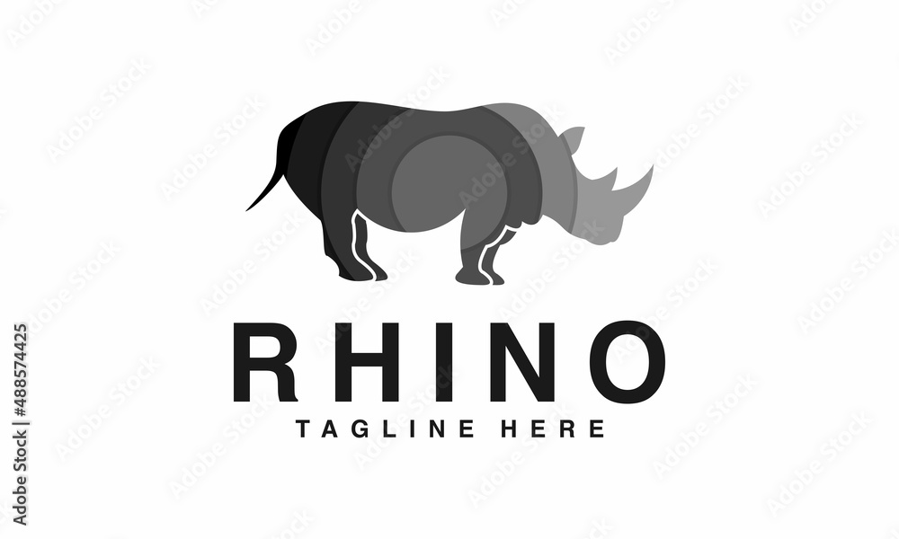 Rhino Logo Design Template vector