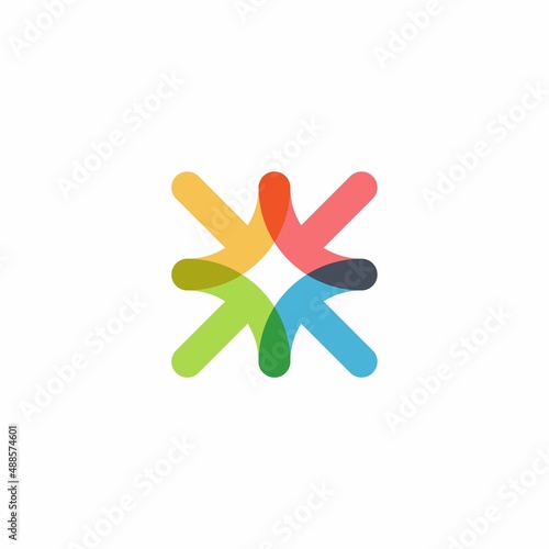 Teamwork Logo Design with Letter T