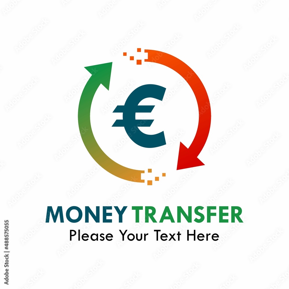 Obraz premium Money transfer logo template illustration