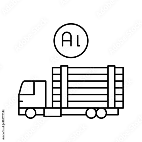 transportation and delivery aluminium production line icon vector illustration