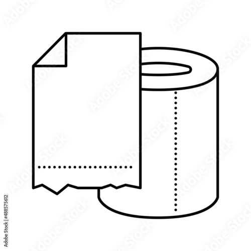 toilet paper roll line icon vector illustration