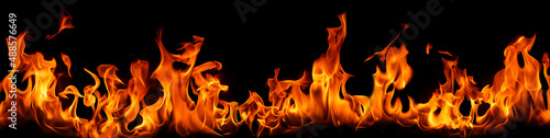 pile heat fire flame isolated black background 