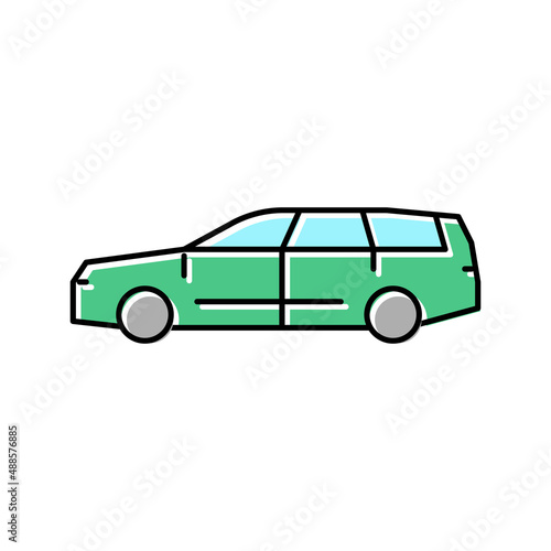 wagon car color icon vector illustration © vectorwin