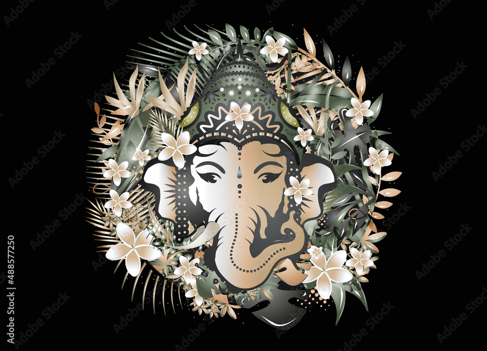 Elefanten Gott Ganesha inmitten des Dschungels
