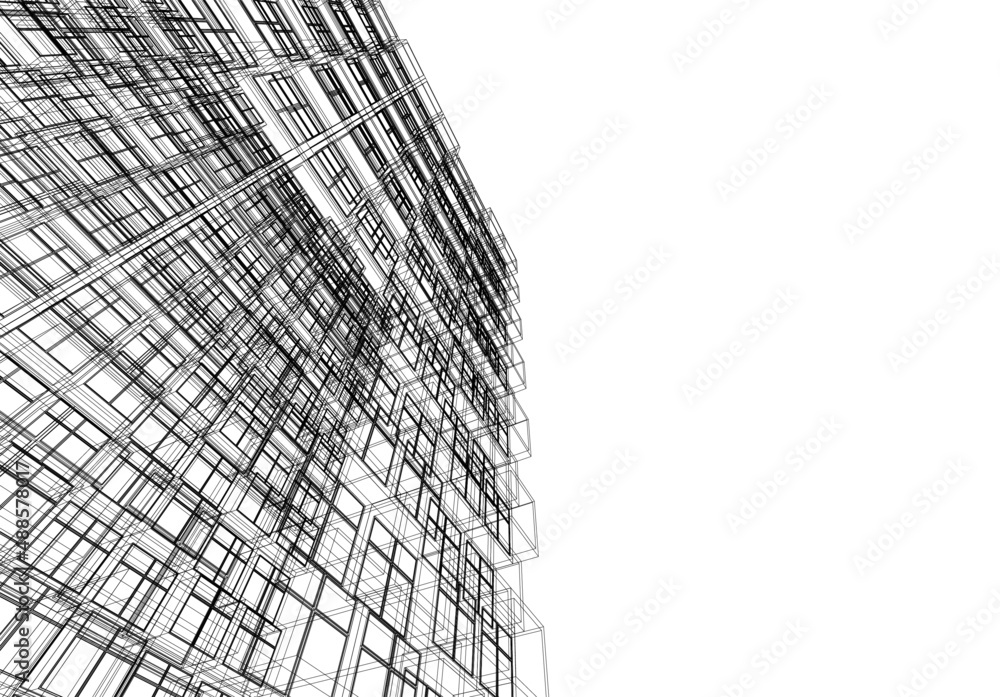 architecture building 3d illustration