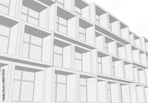 architecture building 3d illustration