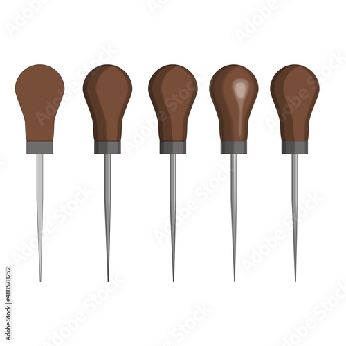 A set of tools awl sharp, shadows flat