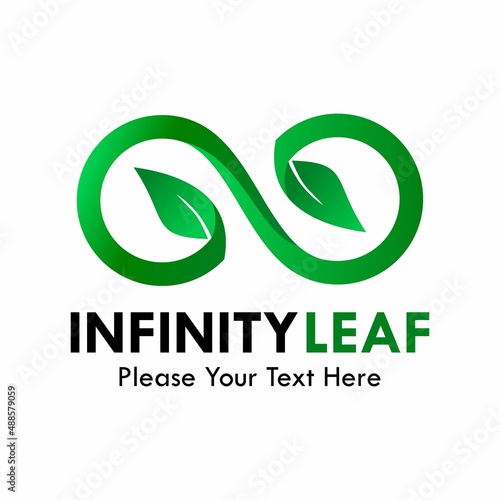 infinity leaf logo template illustration