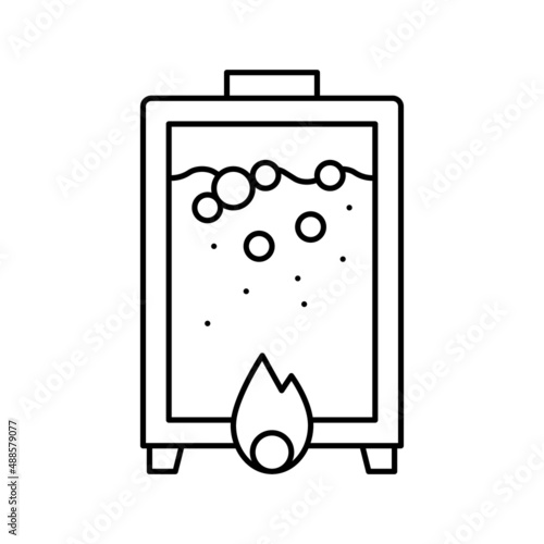 heating pharmaceutical production line icon vector illustration