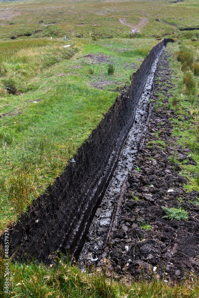 Fototapeta premium Peat extraction in Northern Ireland