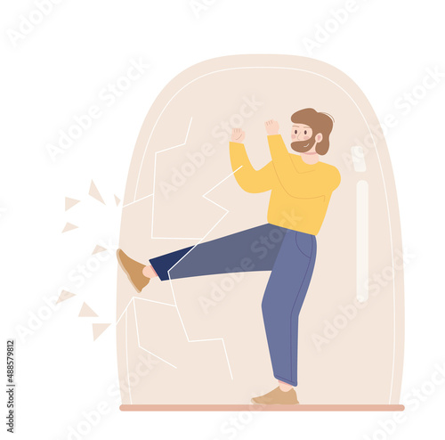 Extrovert individuality. Extraversion character enjoying communication with