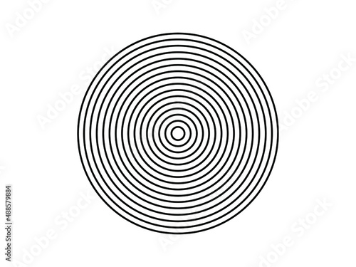 Concentric circle elements. Vector monochrome image. Black and white colour ring. Vector illustration for sound. Vector line circles. wave on a white background.