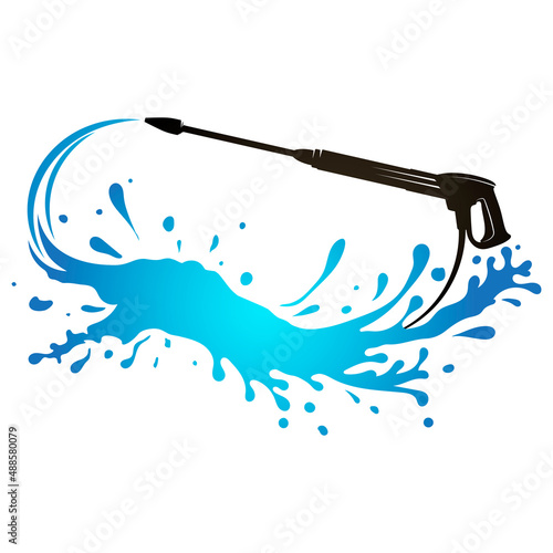 Touchless car wash symbol. Washing and cleaning symbol for business