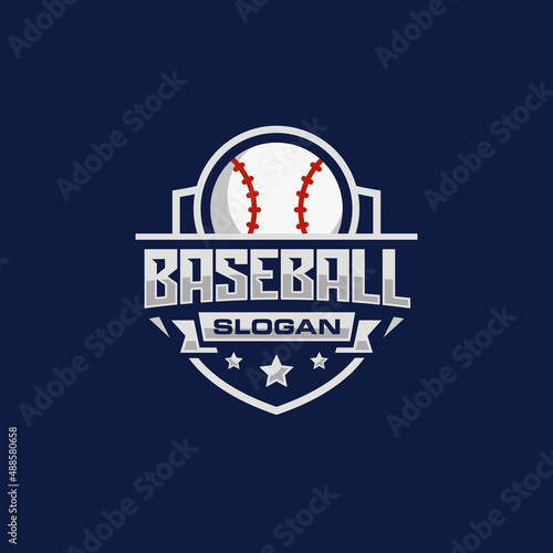 Baseball team emblem logo design vector illustration