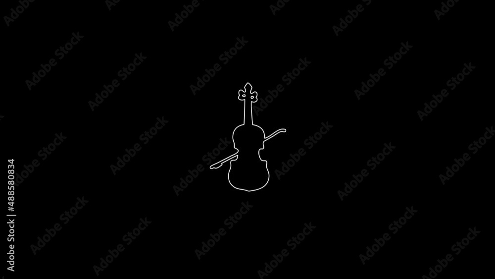 white linear drum silhouette. the picture appears and disappears on a black background. white linear drum silhouette. the picture appears and disappears on a black background.